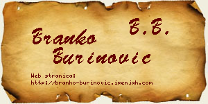 Branko Burinović vizit kartica